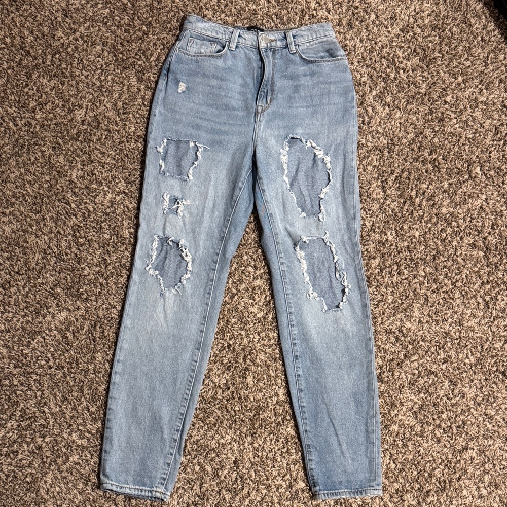 BDG High Rise Distressed Blue Jeans